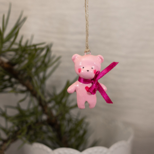 Teddy bear figurine - pink