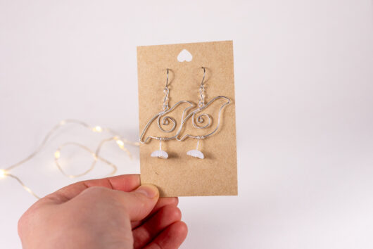 Ptarmigan earrings - silver-plated copper