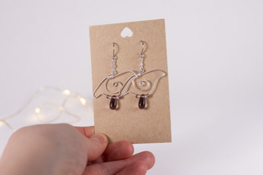 Ptarmigan earrings - silver-plated copper