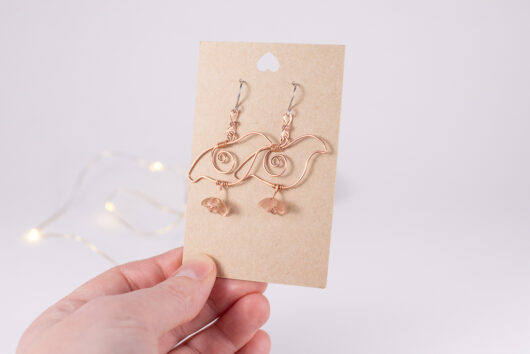 Ptarmigan earrings - copper