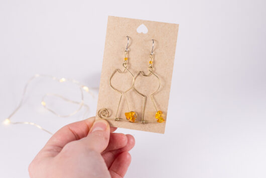 Cat earrings - brass