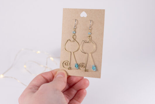 Cat earrings - brass