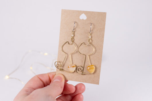 Cat earrings - brass