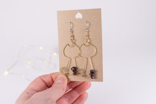 Cat earrings - brass